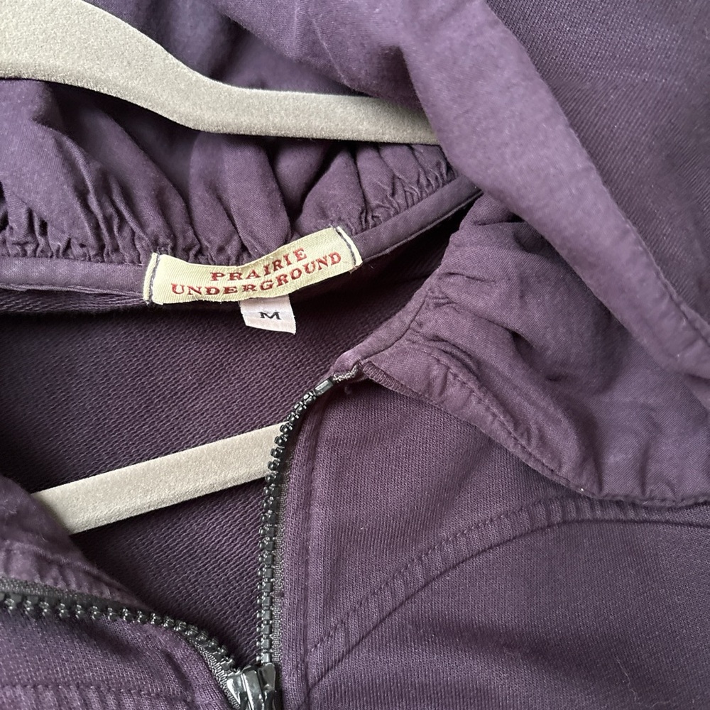 Prairie Underground plum short cloak hoodie sweatshirt XS/S - Picture 8 of 15